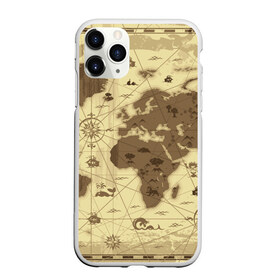 Чехол для iPhone 11 Pro матовый с принтом Карта мира в Новосибирске, Силикон |  | Тематика изображения на принте: география | карта | карта мира | корабли | моряки