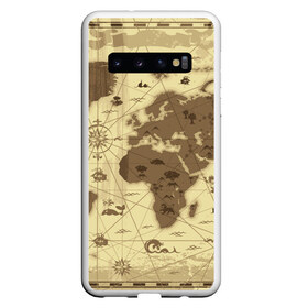 Чехол для Samsung Galaxy S10 с принтом Карта мира в Новосибирске, Силикон | Область печати: задняя сторона чехла, без боковых панелей | Тематика изображения на принте: география | карта | карта мира | корабли | моряки