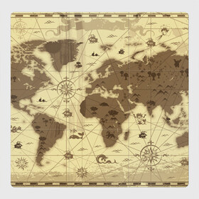 Магнитный плакат 3Х3 с принтом Карта мира в Новосибирске, Полимерный материал с магнитным слоем | 9 деталей размером 9*9 см | география | карта | карта мира | корабли | моряки