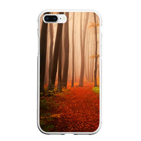 Чехол для iPhone 7Plus/8 Plus матовый с принтом Осенний лес в Новосибирске, Силикон | Область печати: задняя сторона чехла, без боковых панелей | Тематика изображения на принте: деревья | лес | листва | осенний лес | осень | природа