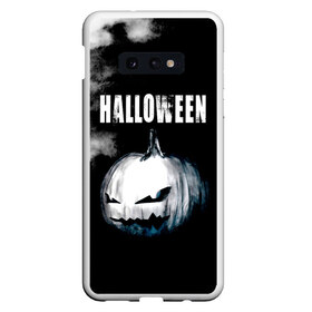 Чехол для Samsung S10E с принтом Halloween в Новосибирске, Силикон | Область печати: задняя сторона чехла, без боковых панелей | Тематика изображения на принте: 31 октября | halloween | halowen | ведьма | день всех святых | джек | костюм | кровь | лого | монстр | надпись | праздник | приведение | призрак | светильник | символ | страшная | тыква | ужасы | хеллоуин | хеллуин