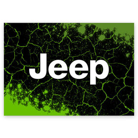 Поздравительная открытка с принтом JEEP / Джип в Новосибирске, 100% бумага | плотность бумаги 280 г/м2, матовая, на обратной стороне линовка и место для марки
 | Тематика изображения на принте: auto | jeep | logo | moto | symbol | авто | автомобиль | гонки | джип | знак | лого | логотип | логотипы | марка | машина | мото | символ | символы