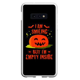 Чехол для Samsung S10E с принтом Halloween в Новосибирске, Силикон | Область печати: задняя сторона чехла, без боковых панелей | 31 октября | halloween | halowen | ведьма | день всех святых | джек | костюм | кровь | лого | монстр | надпись | праздник | приведение | призрак | светильник | символ | страшная | тыква | ужасы | хеллоуин | хеллуин