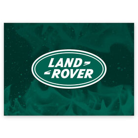 Поздравительная открытка с принтом LAND ROVER / Ленд Ровер в Новосибирске, 100% бумага | плотность бумаги 280 г/м2, матовая, на обратной стороне линовка и место для марки
 | Тематика изображения на принте: auto | land | logo | moto | rover | symbol | авто | автомобиль | гонки | знак | ленд | лого | логотип | логотипы | лэнд | марка | машина | мото | ровер | символ | символы