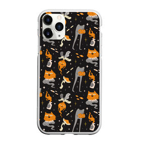 Чехол для iPhone 11 Pro матовый с принтом Halloween Monsters в Новосибирске, Силикон |  | Тематика изображения на принте: angry | art | cat | creatures | flame | grumpy | horror | kitten | kitty | merch | pussy | pussycat | арт | грибы | злые | иллюстрация | котенок | кошка | кринж | мерч | монстры | наряд | недовольные | огонь | паттерн | сердитые | создания
