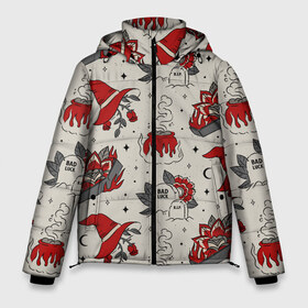 Мужская зимняя куртка 3D с принтом Ретро Хэллоуин в Новосибирске, верх — 100% полиэстер; подкладка — 100% полиэстер; утеплитель — 100% полиэстер | длина ниже бедра, свободный силуэт Оверсайз. Есть воротник-стойка, отстегивающийся капюшон и ветрозащитная планка. 

Боковые карманы с листочкой на кнопках и внутренний карман на молнии. | Тематика изображения на принте: coffin | cosplay | death | graves | graveyard | grim | reaper | retro | scythe | star | stars | vintage | witch | ведьма | гроб | звезды | кладбище | косплей | котел | могила | могилы | могильные цветы | полумесяц | розы | хеллоуи