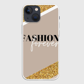 Чехол для iPhone 13 mini с принтом Мода навсегда в Новосибирске,  |  | fashion | блеск | гламур | золото | мода | навсегда | сияние