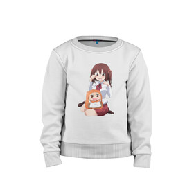 Детский свитшот хлопок с принтом Himouto! Umaru-chan  в Новосибирске, 100% хлопок | круглый вырез горловины, эластичные манжеты, пояс и воротник | Тематика изображения на принте: anime himouto | anime umaru | himoto | himouto | himouto umaru | himouto umaru chan | umaru | umaru chan | аниме | аниме умару | аниме химото | двуличная сестренка умару | умару | химото | химото умару тян