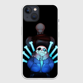 Чехол для iPhone 13 с принтом UNDERTALE в Новосибирске,  |  | sans | undertale | андертале | андертейл | игра | подземная история | подземная сказка | санс | ундертале