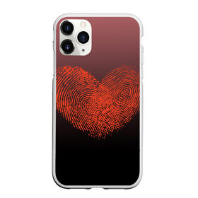 Чехол для iPhone 11 Pro матовый с принтом Сердце из отпечатков пальцев в Новосибирске, Силикон |  | влюбленные | вместе | градиент | линии судьбы | любовь | он и она | отпечатки пальцев | пальчики | признание | сердце | следы