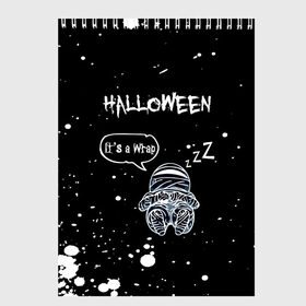 Скетчбук с принтом Halloween в Новосибирске, 100% бумага
 | 48 листов, плотность листов — 100 г/м2, плотность картонной обложки — 250 г/м2. Листы скреплены сверху удобной пружинной спиралью | 31 октября | halloween | halowen | ведьма | день всех святых | джек | костюм | кровь | лого | монстр | надпись | праздник | приведение | призрак | светильник | символ | страшная | тыква | ужасы | хеллоуин | хеллуин