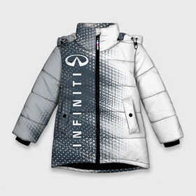 Зимняя куртка для девочек 3D с принтом INFINITI Инфинити в Новосибирске, ткань верха — 100% полиэстер; подклад — 100% полиэстер, утеплитель — 100% полиэстер. | длина ниже бедра, удлиненная спинка, воротник стойка и отстегивающийся капюшон. Есть боковые карманы с листочкой на кнопках, утяжки по низу изделия и внутренний карман на молнии. 

Предусмотрены светоотражающий принт на спинке, радужный светоотражающий элемент на пуллере молнии и на резинке для утяжки. | 