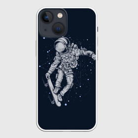 Чехол для iPhone 13 mini с принтом Космонавт на скейте в Новосибирске,  |  | арт | астронавт | звезда | звёзды | космический отдых | космонавт | космос | ночь | отдых | рисунок | скафандр | скейт | трюки на скейте