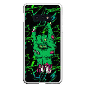 Чехол для Samsung S10E с принтом Rock Zombie в Новосибирске, Силикон | Область печати: задняя сторона чехла, без боковых панелей | Тематика изображения на принте: blood | diablo | haloween | horror | дьявол | зомби | кости | кровь | мозги | мясо | страшилка | ужасы | хеллоуин | хелоуин