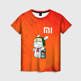 Женская футболка 3D с принтом Xiaomi в Новосибирске, 100% полиэфир ( синтетическое хлопкоподобное полотно) | прямой крой, круглый вырез горловины, длина до линии бедер | 