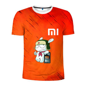 Мужская футболка 3D спортивная с принтом Xiaomi в Новосибирске, 100% полиэстер с улучшенными характеристиками | приталенный силуэт, круглая горловина, широкие плечи, сужается к линии бедра | Тематика изображения на принте: 