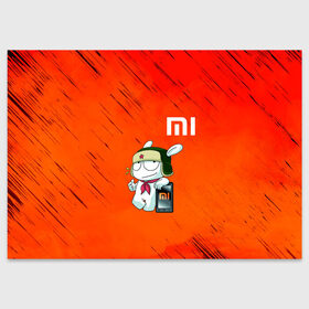 Поздравительная открытка с принтом Xiaomi в Новосибирске, 100% бумага | плотность бумаги 280 г/м2, матовая, на обратной стороне линовка и место для марки
 | Тематика изображения на принте: 