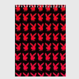 Скетчбук с принтом playboy в Новосибирске, 100% бумага
 | 48 листов, плотность листов — 100 г/м2, плотность картонной обложки — 250 г/м2. Листы скреплены сверху удобной пружинной спиралью | black | love | playboy | rabbit | red | красный | кролик. | любовь | плейбой | черный