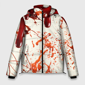 Мужская зимняя куртка 3D с принтом Стекающая кровь в Новосибирске, верх — 100% полиэстер; подкладка — 100% полиэстер; утеплитель — 100% полиэстер | длина ниже бедра, свободный силуэт Оверсайз. Есть воротник-стойка, отстегивающийся капюшон и ветрозащитная планка. 

Боковые карманы с листочкой на кнопках и внутренний карман на молнии. | Тематика изображения на принте: 2020 | blood | halloween | капли | кровавый | кровь | пятна | следы | стекающая | хэллоуин | хэлоуин