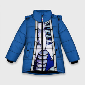 Зимняя куртка для девочек 3D с принтом КУРТКА САНСА (SANS) в Новосибирске, ткань верха — 100% полиэстер; подклад — 100% полиэстер, утеплитель — 100% полиэстер. | длина ниже бедра, удлиненная спинка, воротник стойка и отстегивающийся капюшон. Есть боковые карманы с листочкой на кнопках, утяжки по низу изделия и внутренний карман на молнии. 

Предусмотрены светоотражающий принт на спинке, радужный светоотражающий элемент на пуллере молнии и на резинке для утяжки. | sans | undertale | андертале | андертейл | игра | куртка sans | куртка санса | подземная история | подземная сказка | санс | ундертале