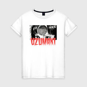 Женская футболка хлопок с принтом Junji Ito, Uzumaki в Новосибирске, 100% хлопок | прямой крой, круглый вырез горловины, длина до линии бедер, слегка спущенное плечо | aesthetic | anime | azami kurotani | casual | collection | eye | gore | goro | horror | ito | junji | junji ito | kirie | manga | spiral | streetwear | tomie | uzumaki | аниме | глаз | дзюндзи ито | кириэ | кэжуал | манга | спираль | сюити | то
