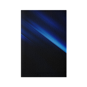 Обложка для паспорта матовая кожа с принтом Синий градиент в Новосибирске, натуральная матовая кожа | размер 19,3 х 13,7 см; прозрачные пластиковые крепления | Тематика изображения на принте: градиент | полосы | синие полосы | синий | синий градиент