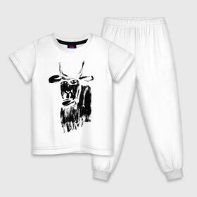 Детская пижама хлопок с принтом бык нарисованный в Новосибирске, 100% хлопок |  брюки и футболка прямого кроя, без карманов, на брюках мягкая резинка на поясе и по низу штанин
 | 2021 | бык | год быка | год коровы | новый год | символ года