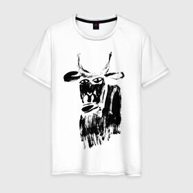 Мужская футболка хлопок с принтом бык нарисованный в Новосибирске, 100% хлопок | прямой крой, круглый вырез горловины, длина до линии бедер, слегка спущенное плечо. | Тематика изображения на принте: 2021 | бык | год быка | год коровы | новый год | символ года
