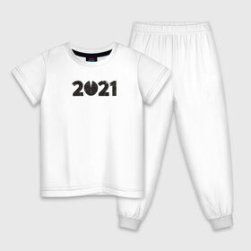 Детская пижама хлопок с принтом 2021 в Новосибирске, 100% хлопок |  брюки и футболка прямого кроя, без карманов, на брюках мягкая резинка на поясе и по низу штанин
 | Тематика изображения на принте: 2021 | бык | год быка | год коровы | новый год | символ года