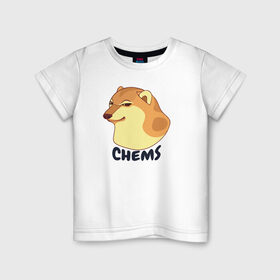 Детская футболка хлопок с принтом Чимс в Новосибирске, 100% хлопок | круглый вырез горловины, полуприлегающий силуэт, длина до линии бедер | Тематика изображения на принте: chemps | chems | doge | dogo | дог | доге | доке и чимс | чимс | чимс доге