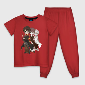 Детская пижама хлопок с принтом Гарри Поттер в Новосибирске, 100% хлопок |  брюки и футболка прямого кроя, без карманов, на брюках мягкая резинка на поясе и по низу штанин
 | harry potter | vdzabma | гарри поттер