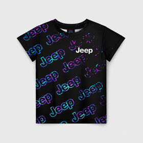 Детская футболка 3D с принтом JEEP / Джип в Новосибирске, 100% гипоаллергенный полиэфир | прямой крой, круглый вырез горловины, длина до линии бедер, чуть спущенное плечо, ткань немного тянется | Тематика изображения на принте: auto | jeep | logo | moto | symbol | авто | автомобиль | гонки | джип | знак | лого | логотип | логотипы | марка | машина | мото | символ | символы