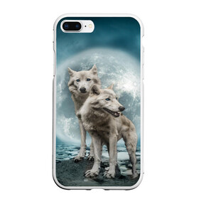 Чехол для iPhone 7Plus/8 Plus матовый с принтом Волки альбиносы в Новосибирске, Силикон | Область печати: задняя сторона чехла, без боковых панелей | Тематика изображения на принте: альбинос | волк | волки | волчата | волчонок | зверь