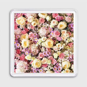 Магнит 55*55 с принтом Цветочки в Новосибирске, Пластик | Размер: 65*65 мм; Размер печати: 55*55 мм | розы | хризантемы. | цветочки | цветочная компазиция | цветы