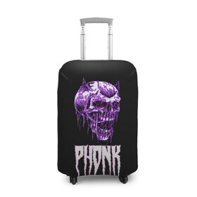 Чехол для чемодана 3D с принтом Phonk в Новосибирске, 86% полиэфир, 14% спандекс | двустороннее нанесение принта, прорези для ручек и колес | hip | hip hop | hop | phonk | rap | skull | рэп | фонк | хип | хип хоп | хоп | череп