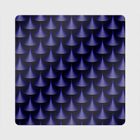 Магнит виниловый Квадрат с принтом Scales в Новосибирске, полимерный материал с магнитным слоем | размер 9*9 см, закругленные углы | Тематика изображения на принте: abstraction | illusion | pattern | purple | scales | shapes | shimmer | texture | waves | абстракция | волны | иллюзия | паттерн | переливаеться | текстура | фиолетовый | формы | чешуя