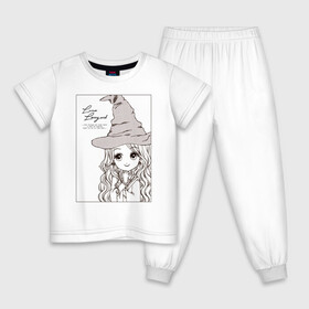 Детская пижама хлопок с принтом Луна в Новосибирске, 100% хлопок |  брюки и футболка прямого кроя, без карманов, на брюках мягкая резинка на поясе и по низу штанин
 | harry potter | luna lovegood | vdzabma | гарри поттер | луна лавгуд | полумна лавгуд
