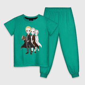 Детская пижама хлопок с принтом Драко в Новосибирске, 100% хлопок |  брюки и футболка прямого кроя, без карманов, на брюках мягкая резинка на поясе и по низу штанин
 | draco malfoy | harry potter | vdzabma | гарри поттер | драко малфой | дрейко малфой