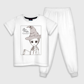 Детская пижама хлопок с принтом Драко в Новосибирске, 100% хлопок |  брюки и футболка прямого кроя, без карманов, на брюках мягкая резинка на поясе и по низу штанин
 | draco malfoy | harry potter | vdzabma | гарри поттер | драко малфой | дрейко малфой