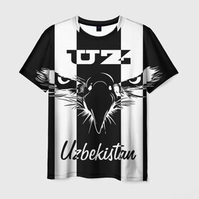 Мужская футболка 3D с принтом Узбекистан в Новосибирске, 100% полиэфир | прямой крой, круглый вырез горловины, длина до линии бедер | beak | eagle | eyes | republic | uzbekistan | глаза | клюв | орел | республика | узбекистан