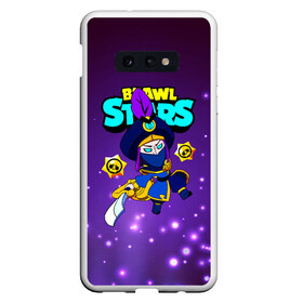 Чехол для Samsung S10E с принтом Brawl Stars Mortis в Новосибирске, Силикон | Область печати: задняя сторона чехла, без боковых панелей | Тематика изображения на принте: bibi | crow | leon | logo game | nita | paladin | rogue mortis | sandy | spike | surge | бравл старс | бравлер | браво | вольт | детям | коварный мортис | леон | логотипы игр | мальчикам | меч | мортис | сенди | спайк | спраут