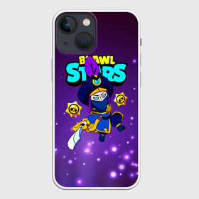 Чехол для iPhone 13 mini с принтом Brawl Stars Mortis в Новосибирске,  |  | Тематика изображения на принте: bibi | crow | leon | logo game | nita | paladin | rogue mortis | sandy | spike | surge | бравл старс | бравлер | браво | вольт | детям | коварный мортис | леон | логотипы игр | мальчикам | меч | мортис | сенди | спайк | спраут