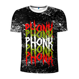Мужская футболка 3D спортивная с принтом PHONK в Новосибирске, 100% полиэстер с улучшенными характеристиками | приталенный силуэт, круглая горловина, широкие плечи, сужается к линии бедра | Тематика изображения на принте: drift | memphis | music | phonk | phonk drift | phonk drift music | phonk edition | phonk mix | phonk music | phonk radio | phonk remix | trap | музыка для дрифта | пхонк | фонк | фонк дрифт | фонк рэп
