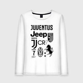 Женский лонгслив хлопок с принтом JUVENTUS в Новосибирске, 100% хлопок |  | cristiano ronaldo | fc juventus | juventus | криштиану роналду. | фк ювентус | футбол | футбольный клуб | ювентус