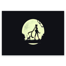 Поздравительная открытка с принтом SAILOR MOON в Новосибирске, 100% бумага | плотность бумаги 280 г/м2, матовая, на обратной стороне линовка и место для марки
 | Тематика изображения на принте: anime | anime girl | crystal | luna | mars | sailor moon | аниме | девушка | луна | лунная призма | манга | марс | сейлор мун