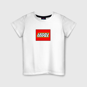 Детская футболка хлопок с принтом Легал антибренд в Новосибирске, 100% хлопок | круглый вырез горловины, полуприлегающий силуэт, длина до линии бедер | 