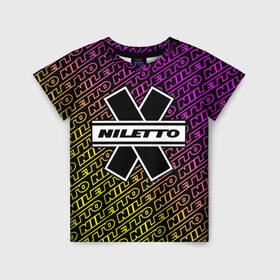 Детская футболка 3D с принтом НИЛЕТТО / Niletto в Новосибирске, 100% гипоаллергенный полиэфир | прямой крой, круглый вырез горловины, длина до линии бедер, чуть спущенное плечо, ткань немного тянется | hip | hop | logo | music | nileto | niletto | rap | знак | лого | логотип | логотипы | любимка | музыка | музыкант | нилето | нилетто | рэп | символ | символы | хип | хоп