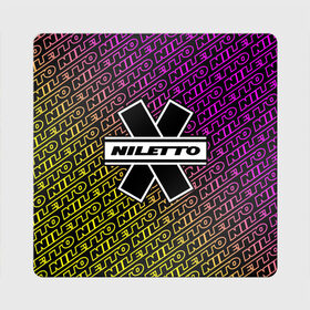 Магнит виниловый Квадрат с принтом НИЛЕТТО / Niletto в Новосибирске, полимерный материал с магнитным слоем | размер 9*9 см, закругленные углы | hip | hop | logo | music | nileto | niletto | rap | знак | лого | логотип | логотипы | любимка | музыка | музыкант | нилето | нилетто | рэп | символ | символы | хип | хоп