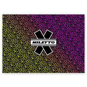 Поздравительная открытка с принтом НИЛЕТТО / Niletto в Новосибирске, 100% бумага | плотность бумаги 280 г/м2, матовая, на обратной стороне линовка и место для марки
 | Тематика изображения на принте: hip | hop | logo | music | nileto | niletto | rap | знак | лого | логотип | логотипы | любимка | музыка | музыкант | нилето | нилетто | рэп | символ | символы | хип | хоп
