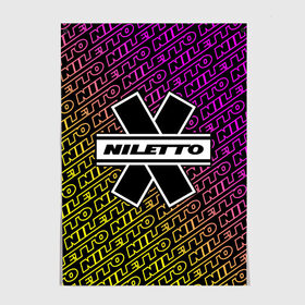 Постер с принтом НИЛЕТТО / Niletto в Новосибирске, 100% бумага
 | бумага, плотность 150 мг. Матовая, но за счет высокого коэффициента гладкости имеет небольшой блеск и дает на свету блики, но в отличии от глянцевой бумаги не покрыта лаком | Тематика изображения на принте: hip | hop | logo | music | nileto | niletto | rap | знак | лого | логотип | логотипы | любимка | музыка | музыкант | нилето | нилетто | рэп | символ | символы | хип | хоп